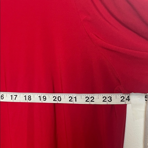 Como Black Burgundy Long Sleeve Shift Dress 2X - Picture 8 of 10